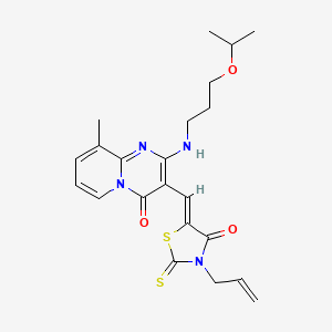 molecular formula C22H26N4O3S2 B11144847 3-allyl-5-((Z)-1-{2-[(3-isopropoxypropyl)amino]-9-methyl-4-oxo-4H-pyrido[1,2-a]pyrimidin-3-yl}methylidene)-2-thioxo-1,3-thiazolan-4-one 