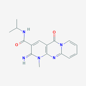 6-imino-7-methyl-2-oxo-N-propan-2-yl-1,7,9-triazatricyclo[8.4.0.03,8]tetradeca-3(8),4,9,11,13-pentaene-5-carboxamide