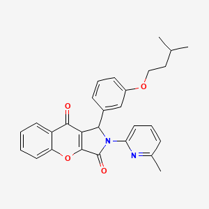 1-[3-(3-Methylbutoxy)phenyl]-2-(6-methylpyridin-2-yl)-1,2-dihydrochromeno[2,3-c]pyrrole-3,9-dione