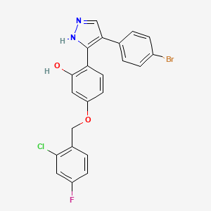 2-[4-(4-bromophenyl)-1H-pyrazol-3-yl]-5-[(2-chloro-4-fluorobenzyl)oxy]phenol