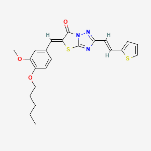 molecular formula C23H23N3O3S2 B11144957 (5Z)-5-[3-methoxy-4-(pentyloxy)benzylidene]-2-[(E)-2-(thiophen-2-yl)ethenyl][1,3]thiazolo[3,2-b][1,2,4]triazol-6(5H)-one 