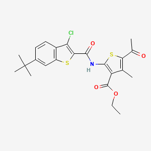 Ethyl 5-acetyl-2-{[(6-tert-butyl-3-chloro-1-benzothiophen-2-yl)carbonyl]amino}-4-methylthiophene-3-carboxylate