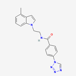 N-[2-(4-methyl-1H-indol-1-yl)ethyl]-4-(1H-1,2,3,4-tetraazol-1-yl)benzamide