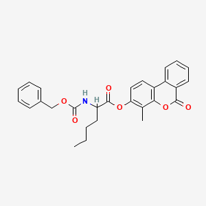 molecular formula C28H27NO6 B11144982 4-methyl-6-oxo-6H-benzo[c]chromen-3-yl N-[(benzyloxy)carbonyl]norleucinate 