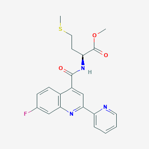 molecular formula C21H20FN3O3S B11145000 methyl N-{[7-fluoro-2-(pyridin-2-yl)quinolin-4-yl]carbonyl}-L-methioninate 