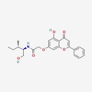 molecular formula C23H25NO6 B11145016 N-[(2R)-1-hydroxy-3-methylpentan-2-yl]-2-[(5-hydroxy-4-oxo-2-phenyl-4H-chromen-7-yl)oxy]acetamide 