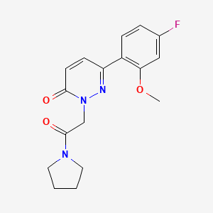 6-(4-fluoro-2-methoxyphenyl)-2-[2-oxo-2-(1-pyrrolidinyl)ethyl]-3(2H)-pyridazinone