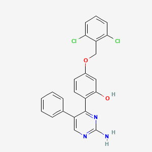 2-(2-Amino-5-phenylpyrimidin-4-yl)-5-[(2,6-dichlorophenyl)methoxy]phenol