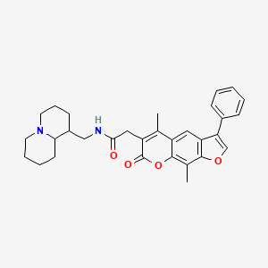 2-(5,9-dimethyl-7-oxo-3-phenyl-7H-furo[3,2-g]chromen-6-yl)-N-(octahydro-2H-quinolizin-1-ylmethyl)acetamide