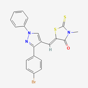 (5Z)-5-{[3-(4-bromophenyl)-1-phenyl-1H-pyrazol-4-yl]methylidene}-3-methyl-2-thioxo-1,3-thiazolidin-4-one