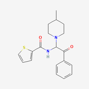 molecular formula C19H22N2O2S B11145072 N-[1-(4-methylpiperidin-1-yl)-2-oxo-2-phenylethyl]thiophene-2-carboxamide 