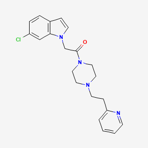 2-(6-chloro-1H-indol-1-yl)-1-{4-[2-(2-pyridyl)ethyl]piperazino}-1-ethanone