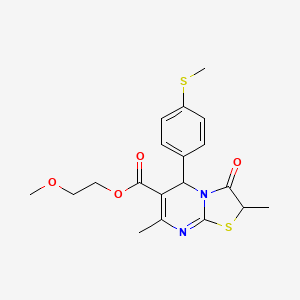 2-methoxyethyl 2,7-dimethyl-5-[4-(methylsulfanyl)phenyl]-3-oxo-2,3-dihydro-5H-[1,3]thiazolo[3,2-a]pyrimidine-6-carboxylate