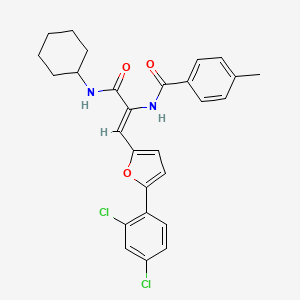 molecular formula C27H26Cl2N2O3 B11145109 N~1~-{(Z)-1-[(cyclohexylamino)carbonyl]-2-[5-(2,4-dichlorophenyl)-2-furyl]-1-ethenyl}-4-methylbenzamide 