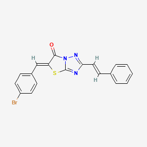 molecular formula C19H12BrN3OS B11145115 (5Z)-5-(4-bromobenzylidene)-2-[(E)-2-phenylethenyl][1,3]thiazolo[3,2-b][1,2,4]triazol-6(5H)-one 