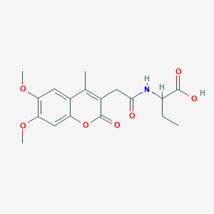 2-{[(6,7-dimethoxy-4-methyl-2-oxo-2H-chromen-3-yl)acetyl]amino}butanoic acid