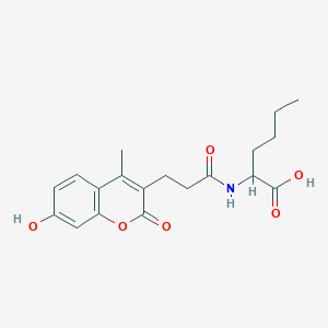 molecular formula C19H23NO6 B11145134 N-[3-(7-hydroxy-4-methyl-2-oxo-2H-chromen-3-yl)propanoyl]norleucine 