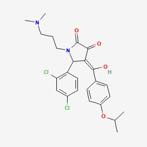 molecular formula C25H28Cl2N2O4 B11145145 5-(2,4-dichlorophenyl)-1-[3-(dimethylamino)propyl]-3-hydroxy-4-{[4-(propan-2-yloxy)phenyl]carbonyl}-1,5-dihydro-2H-pyrrol-2-one 