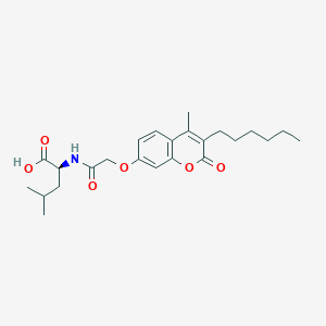 N-{[(3-hexyl-4-methyl-2-oxo-2H-chromen-7-yl)oxy]acetyl}-L-leucine