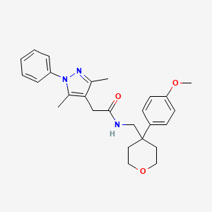 2-(3,5-dimethyl-1-phenyl-1H-pyrazol-4-yl)-N-{[4-(4-methoxyphenyl)tetrahydro-2H-pyran-4-yl]methyl}acetamide