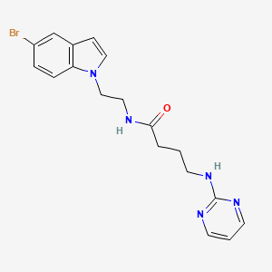 molecular formula C18H20BrN5O B11145209 N-[2-(5-bromo-1H-indol-1-yl)ethyl]-4-(2-pyrimidinylamino)butanamide 