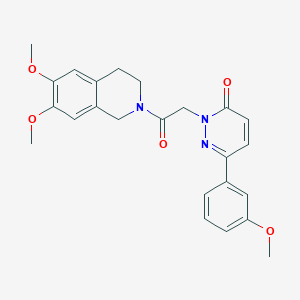 molecular formula C24H25N3O5 B11145236 2-[2-(6,7-dimethoxy-3,4-dihydroisoquinolin-2(1H)-yl)-2-oxoethyl]-6-(3-methoxyphenyl)pyridazin-3(2H)-one 