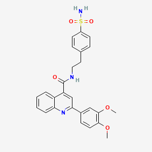 molecular formula C26H25N3O5S B11145243 2-(3,4-dimethoxyphenyl)-N-[2-(4-sulfamoylphenyl)ethyl]quinoline-4-carboxamide 