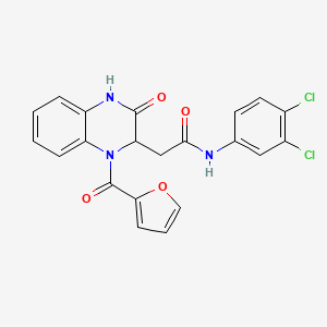 N-(3,4-dichlorophenyl)-2-[1-(furan-2-carbonyl)-3-oxo-1,2,3,4-tetrahydroquinoxalin-2-yl]acetamide