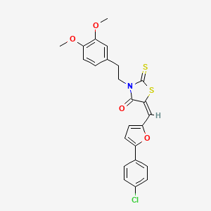 molecular formula C24H20ClNO4S2 B11145270 (5E)-5-{[5-(4-chlorophenyl)furan-2-yl]methylidene}-3-[2-(3,4-dimethoxyphenyl)ethyl]-2-thioxo-1,3-thiazolidin-4-one 