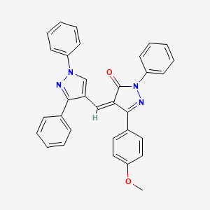 molecular formula C32H24N4O2 B11145277 (4Z)-4-[(1,3-diphenyl-1H-pyrazol-4-yl)methylidene]-5-(4-methoxyphenyl)-2-phenyl-2,4-dihydro-3H-pyrazol-3-one 