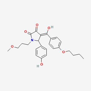 4-[(4-butoxyphenyl)carbonyl]-3-hydroxy-5-(4-hydroxyphenyl)-1-(3-methoxypropyl)-1,5-dihydro-2H-pyrrol-2-one