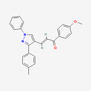 molecular formula C26H22N2O2 B11145283 (2E)-1-(4-methoxyphenyl)-3-[3-(4-methylphenyl)-1-phenyl-1H-pyrazol-4-yl]prop-2-en-1-one 