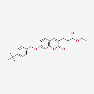 molecular formula C26H30O5 B11145291 ethyl 3-{7-[(4-tert-butylbenzyl)oxy]-4-methyl-2-oxo-2H-chromen-3-yl}propanoate 