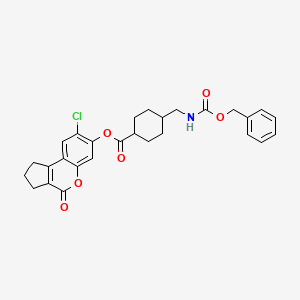 molecular formula C28H28ClNO6 B11145302 8-Chloro-4-oxo-1,2,3,4-tetrahydrocyclopenta[c]chromen-7-yl trans-4-({[(benzyloxy)carbonyl]amino}methyl)cyclohexanecarboxylate 