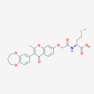 2-(2-{[3-(3,4-Dihydro-2H-1,5-benzodioxepin-7-YL)-2-methyl-4-oxo-4H-chromen-7-YL]oxy}acetamido)-4-(methylsulfanyl)butanoic acid