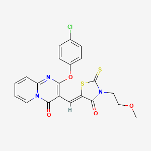 2-(4-chlorophenoxy)-3-{(Z)-[3-(2-methoxyethyl)-4-oxo-2-thioxo-1,3-thiazolidin-5-ylidene]methyl}-4H-pyrido[1,2-a]pyrimidin-4-one