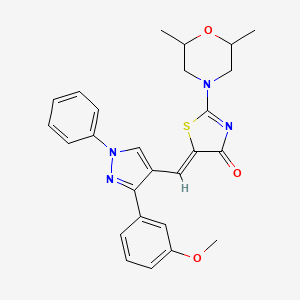 2-(2,6-dimethylmorpholino)-5-{(Z)-1-[3-(3-methoxyphenyl)-1-phenyl-1H-pyrazol-4-yl]methylidene}-1,3-thiazol-4-one