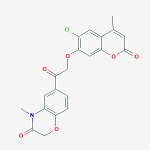 6-{[(6-chloro-4-methyl-2-oxo-2H-chromen-7-yl)oxy]acetyl}-4-methyl-2H-1,4-benzoxazin-3(4H)-one