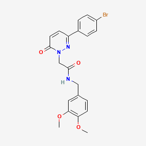 molecular formula C21H20BrN3O4 B11145390 2-(3-(4-bromophenyl)-6-oxopyridazin-1(6H)-yl)-N-(3,4-dimethoxybenzyl)acetamide 