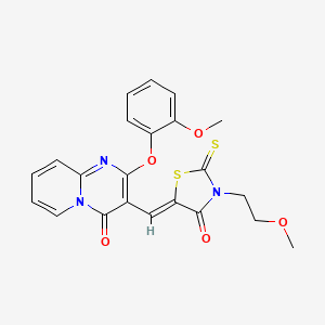 3-{(Z)-[3-(2-methoxyethyl)-4-oxo-2-thioxo-1,3-thiazolidin-5-ylidene]methyl}-2-(2-methoxyphenoxy)-4H-pyrido[1,2-a]pyrimidin-4-one