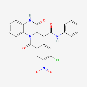 2-{1-[(4-chloro-3-nitrophenyl)carbonyl]-3-oxo-1,2,3,4-tetrahydroquinoxalin-2-yl}-N-phenylacetamide