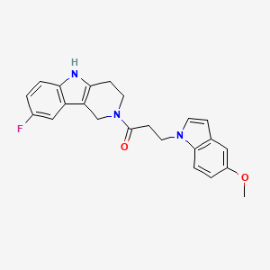 molecular formula C23H22FN3O2 B11145437 1-(8-fluoro-1,3,4,5-tetrahydro-2H-pyrido[4,3-b]indol-2-yl)-3-(5-methoxy-1H-indol-1-yl)-1-propanone 