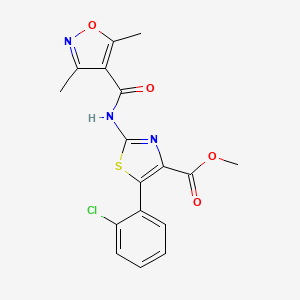 molecular formula C17H14ClN3O4S B11145450 Methyl 5-(2-chlorophenyl)-2-{[(3,5-dimethyl-4-isoxazolyl)carbonyl]amino}-1,3-thiazole-4-carboxylate 