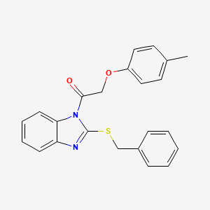 molecular formula C23H20N2O2S B11145453 1-[2-(benzylsulfanyl)-1H-benzimidazol-1-yl]-2-(4-methylphenoxy)ethanone 