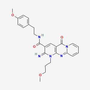 6-imino-N-[2-(4-methoxyphenyl)ethyl]-7-(3-methoxypropyl)-2-oxo-1,7,9-triazatricyclo[8.4.0.0^{3,8}]tetradeca-3(8),4,9,11,13-pentaene-5-carboxamide