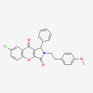 molecular formula C26H20ClNO4 B11145468 7-Chloro-2-[2-(4-methoxyphenyl)ethyl]-1-phenyl-1,2-dihydrochromeno[2,3-c]pyrrole-3,9-dione 