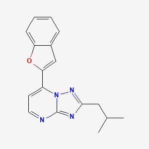 molecular formula C17H16N4O B11145497 7-(1-Benzofuran-2-yl)-2-isobutyl[1,2,4]triazolo[1,5-a]pyrimidine 