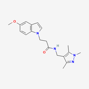 3-(5-methoxy-1H-indol-1-yl)-N-[(1,3,5-trimethyl-1H-pyrazol-4-yl)methyl]propanamide