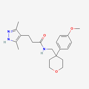 3-(3,5-dimethyl-1H-pyrazol-4-yl)-N-{[4-(4-methoxyphenyl)tetrahydro-2H-pyran-4-yl]methyl}propanamide