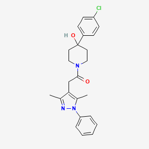 1-[4-(4-chlorophenyl)-4-hydroxypiperidin-1-yl]-2-(3,5-dimethyl-1-phenyl-1H-pyrazol-4-yl)ethanone